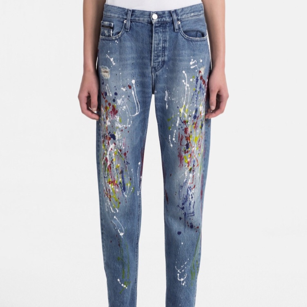 Women Calvin Klein Paint Splatter Jean 32